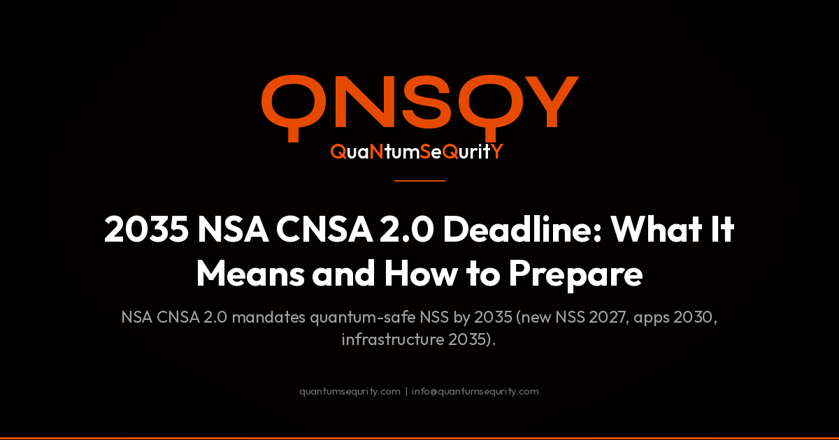 2035 NSA CNSA 2.0 Deadline: What It Means and How to Prepare - QNSQY post-quantum encryption guide