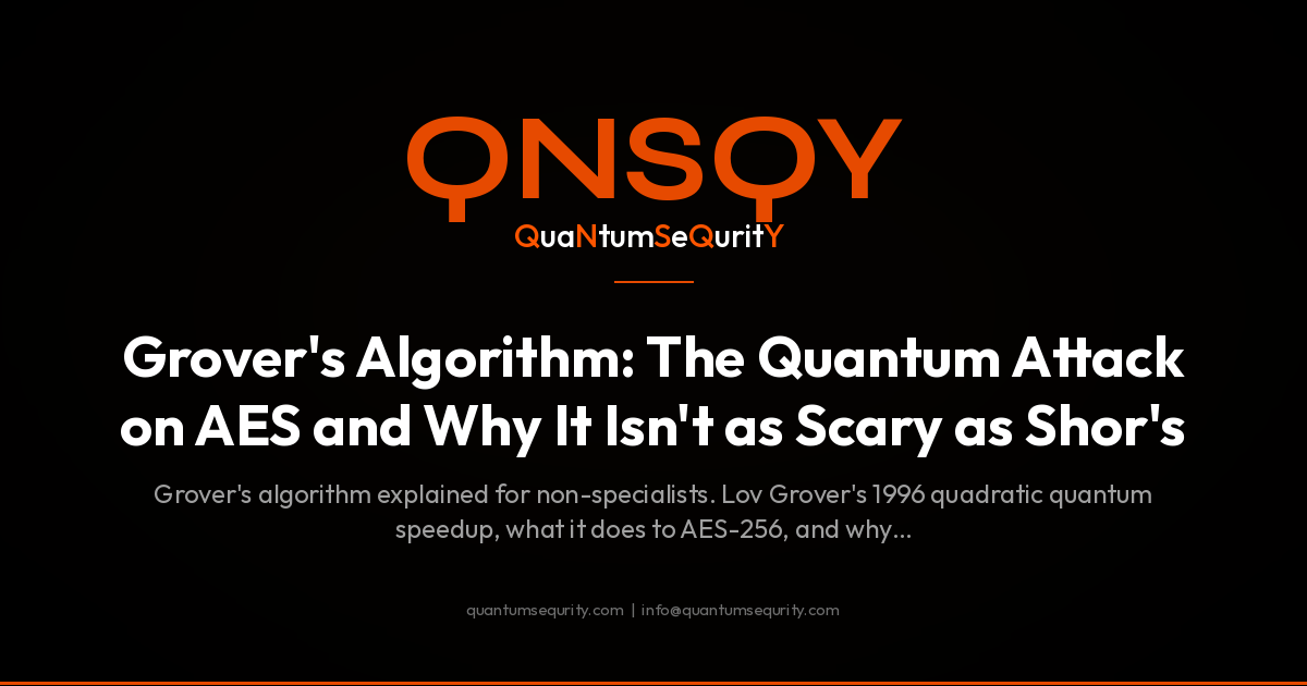 Grover's Algorithm: The Quantum Attack on AES and Why It Isn't as Scary as Shor's - QNSQY post-quantum encryption guide