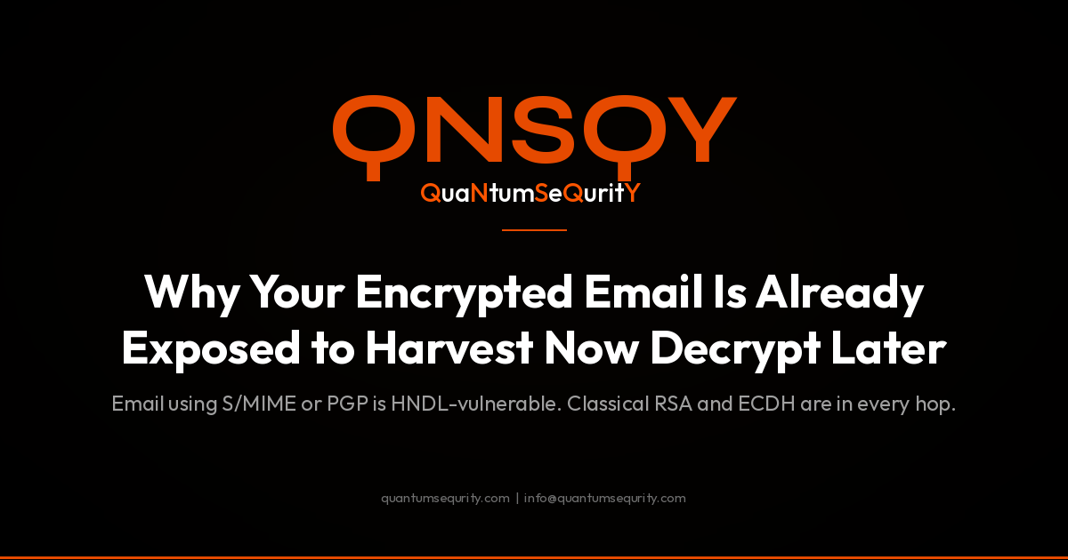 Why Your Encrypted Email Is Already Exposed to Harvest Now Decrypt Later - QNSQY post-quantum encryption guide