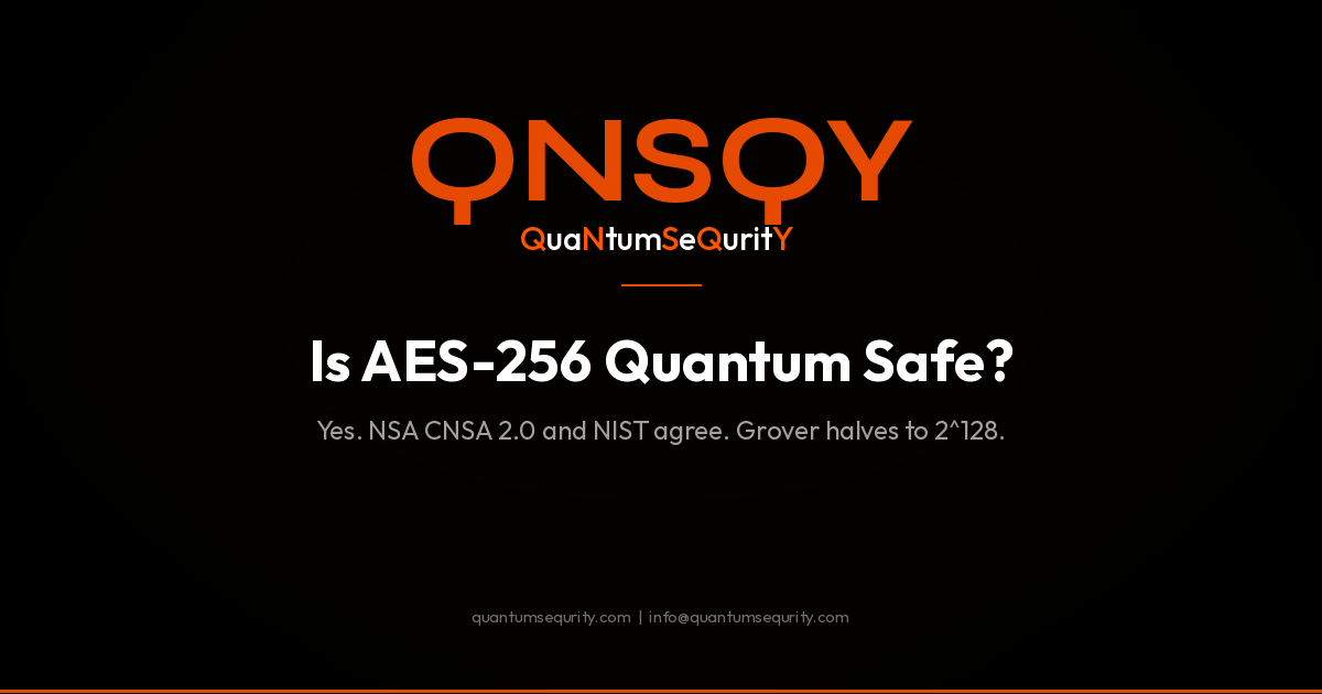 Is AES-256 Quantum Safe? - QNSQY post-quantum encryption guide