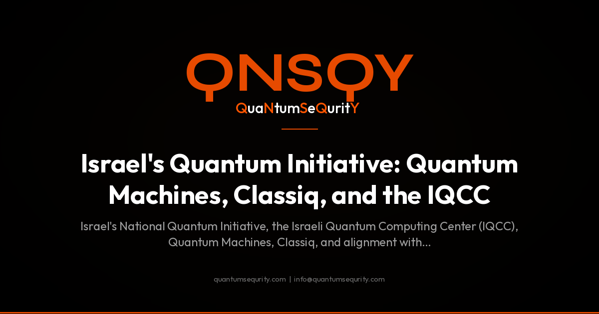 Israel's Quantum Initiative: Quantum Machines, Classiq, and the IQCC - QNSQY post-quantum encryption guide