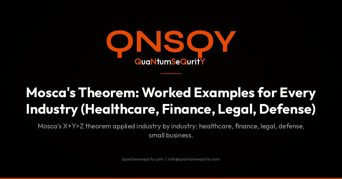Mosca's Theorem: Worked Examples for Every Industry (Healthcare, Finance, Legal, Defense) - QNSQY post-quantum encryption guide