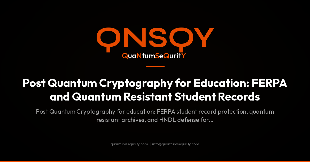 Post Quantum Cryptography for Education: FERPA and Quantum Resistant Student Records - QNSQY post-quantum encryption guide