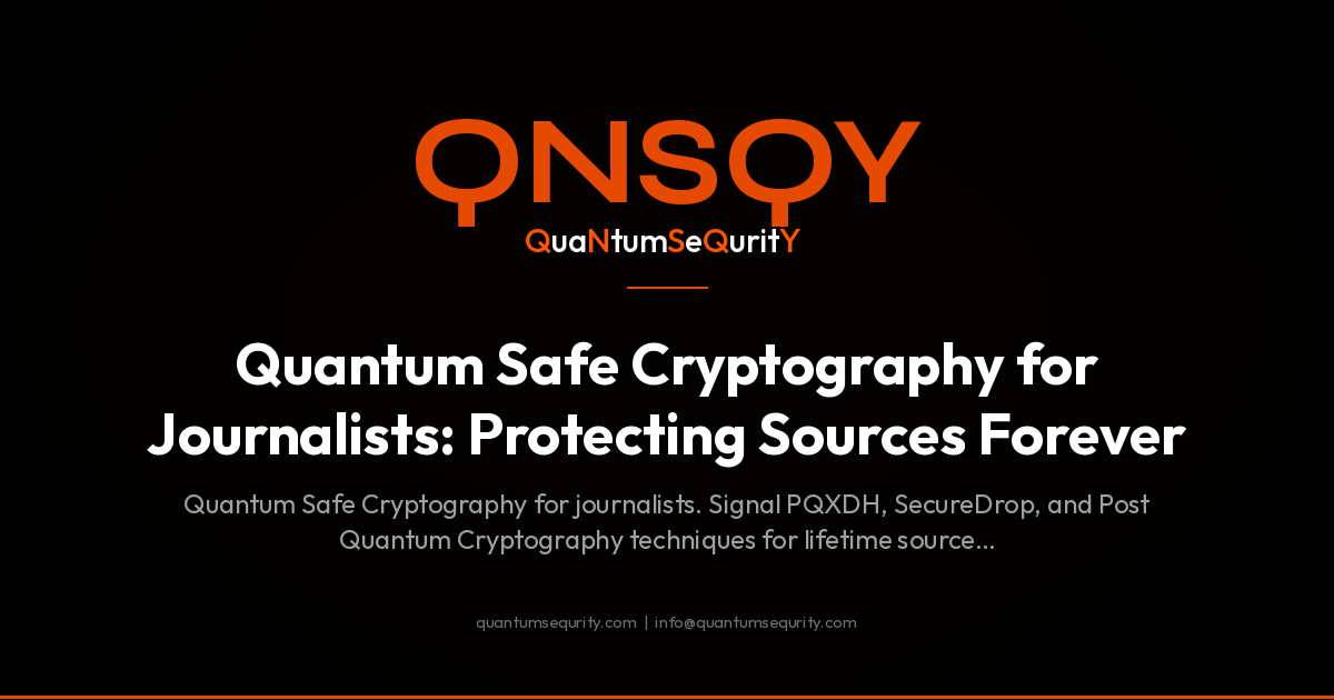 Quantum Safe Cryptography for Journalists: Protecting Sources Forever - QNSQY post-quantum encryption guide
