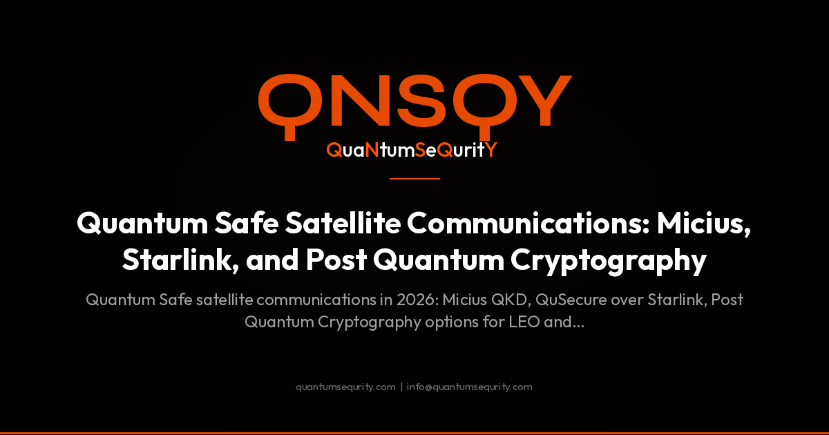 Quantum Safe Satellite Communications: Micius, Starlink, and Post Quantum Cryptography - QNSQY post-quantum encryption guide