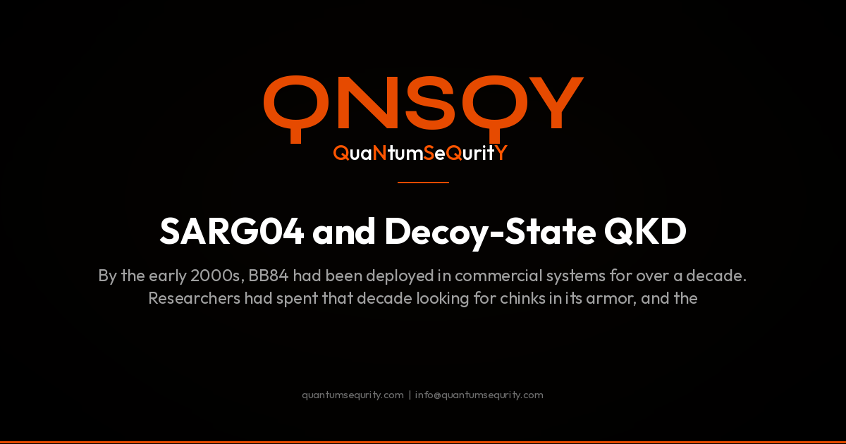 SARG04 and Decoy-State QKD - QNSQY post-quantum encryption guide
