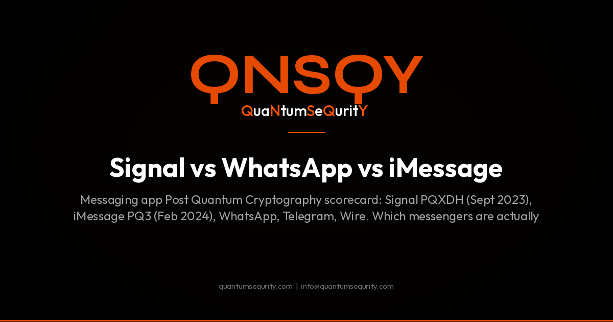Signal vs WhatsApp vs iMessage: Quantum-Safe Scorecard