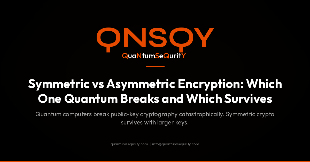 Symmetric vs Asymmetric Encryption: Which One Quantum Breaks and Which Survives - QNSQY post-quantum encryption guide