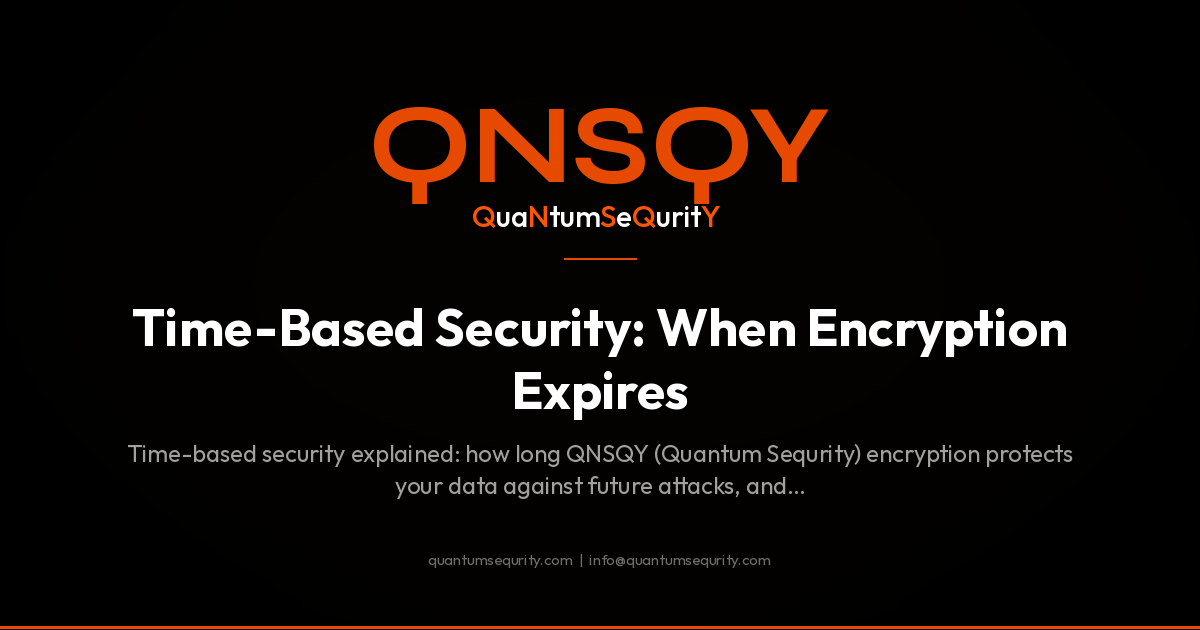 Time-Based Security: When Encryption Expires - QNSQY post-quantum encryption guide