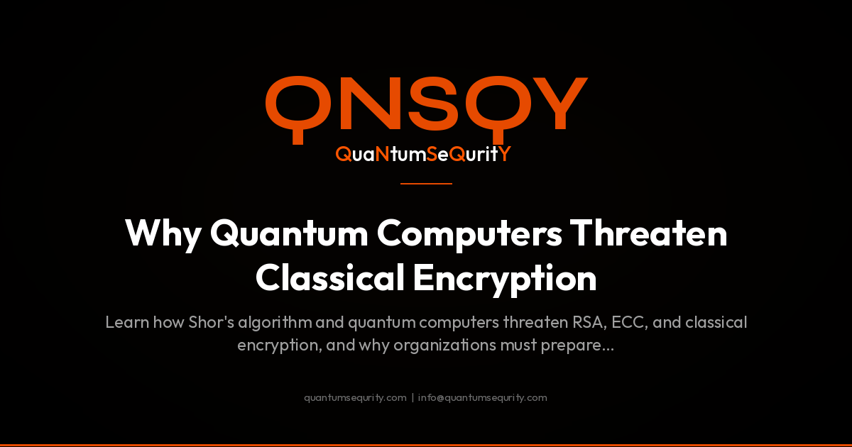 Why Quantum Computers Threaten Classical Encryption - QNSQY post-quantum encryption guide